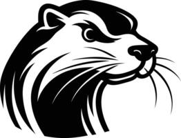 An otter head on a white background vector