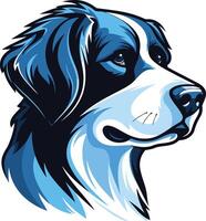 A dog head with blue and white fur vector