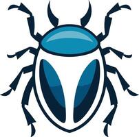 A blue bug with black legs and a white background vector