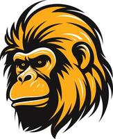 A gorilla head with a long beard vector