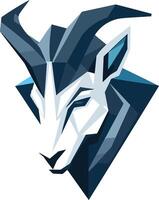 The goat head is in a low polygonal style vector