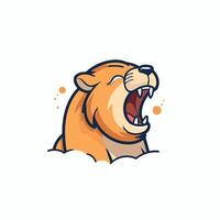 A cartoon lion with its mouth open vector