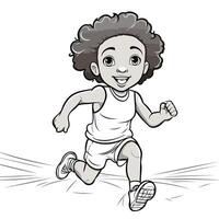 A cartoon girl running in the background vector