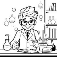 Coloring pages for kids science lab coloring pages vector