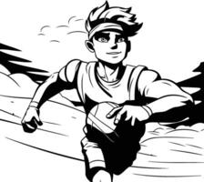 A cartoon basketball player running with the ball vector