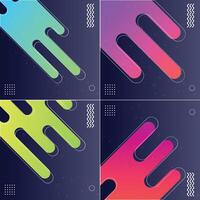 Four different colored abstract shapes on a black background vector