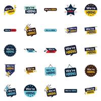 We are hiring stickers and badges vector