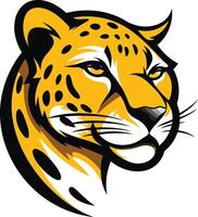 The head of a leopard is shown on a white background vector