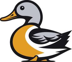 A duck with a black and white beak vector