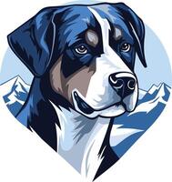 The dog is in the shape of a heart vector