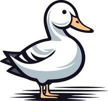 A cartoon duck standing on a white background vector