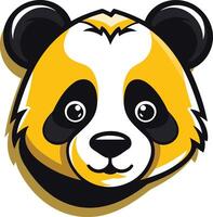 A panda bear head with black and yellow stripes vector