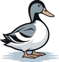 A cartoon duck standing on a white background vector