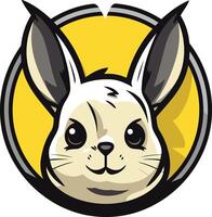 A rabbit head in a yellow circle vector