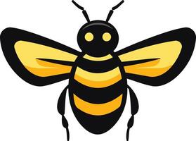 A black and yellow bee with a black and yellow face vector
