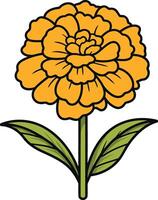 A flower with leaves and yellow petals vector