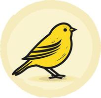 A yellow bird is standing on a yellow background vector