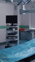 operating room with modern equipment. Vertical video
