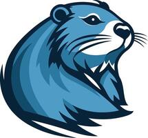 The mascot of a beaver is shown in blue vector