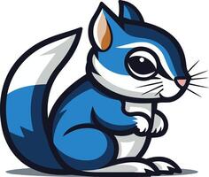 A cartoon blue squirrel with big eyes vector