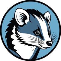 A badger head in a circle on a white background vector
