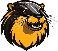The mascot of a beaver is shown with its mouth open vector