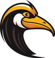 The head of a bird with a long beak vector