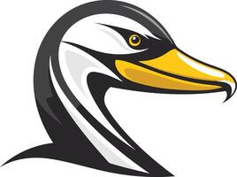 Head of a black and white goose on a white background vector