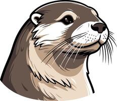 An otter head on a white background vector
