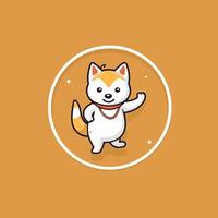 A cartoon cat with a collar and a leash vector