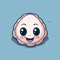 A cartoon shell with eyes and a smile vector
