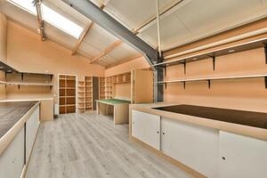 A large room with lots of shelves and cabinets photo