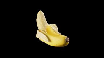3D animation of a banana rotating around its axis. Alpha Channel. video