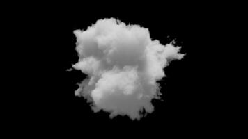 3d klein wolk met alpha kanaal en looping animatie video