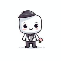 A cartoon character with a bow tie and tuxedo vector