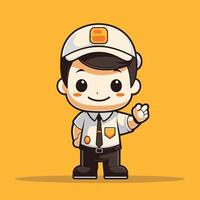 Cartoon character of a delivery boy with a smile vector