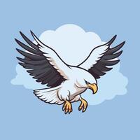 Eagle flying in the sky with clouds background vector