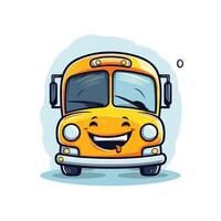 A cartoon school bus with a smile on its face vector