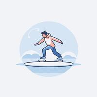 A man riding a skateboard on a wave vector