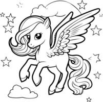 My little pony coloring pages vector