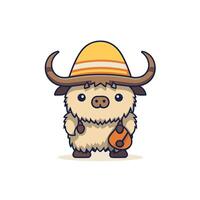 A cartoon character with a hat and a bag vector