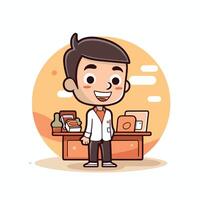 A cartoon character of a man in a lab coat vector
