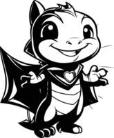 A cartoon bat with wings and a heart vector