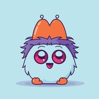 A cute little monster with a hat on vector