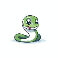 A cartoon snake with a smile on its face vector