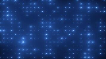 Abstract loop glowing blue disco wall with light bulbs abstract background video