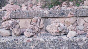 Group of rocks on stone wall video