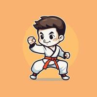 A cartoon character in karate stance vector