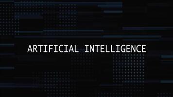 Artificial Intelligence Glitch Title Animation With Digital Background video