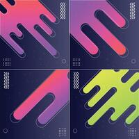 Four different colored abstract designs with a gradient background vector